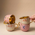 Humming Tea Cups | Set of 4 | Pink & White