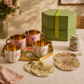 Gilded Tea Set with Coasters |  Gift Box  | Set of 9
